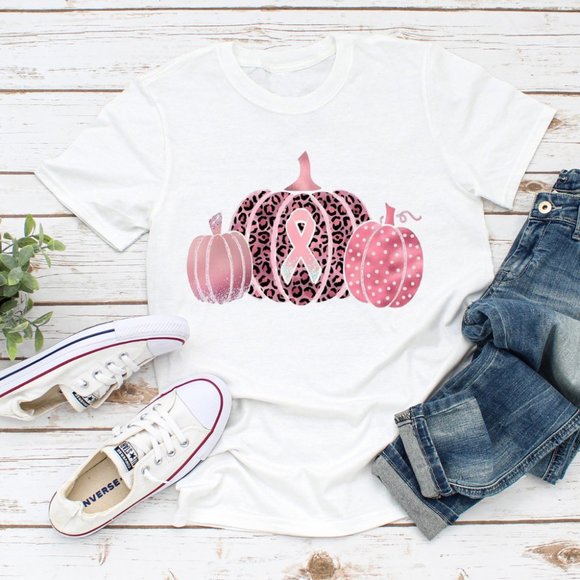 Breast Cancer Awareness Pumpkins Softstyle® Fitted T-Shirt - Picture 1 of 2